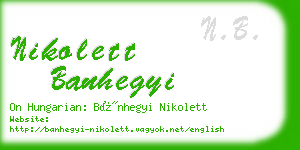 nikolett banhegyi business card